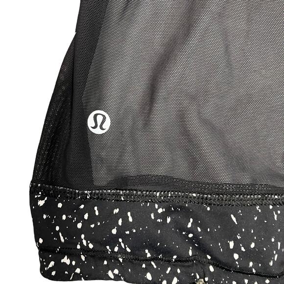 Lululemon Drop It Like It's Hot Butterfly Texture Black Mesh Tank Top Size 8 - Picture 4 of 7